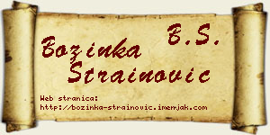 Božinka Strainović vizit kartica